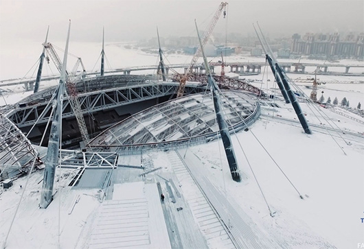 Светопрозрачную крышу «Зенит-Арены» проверили на прочность снегом - infork.ru